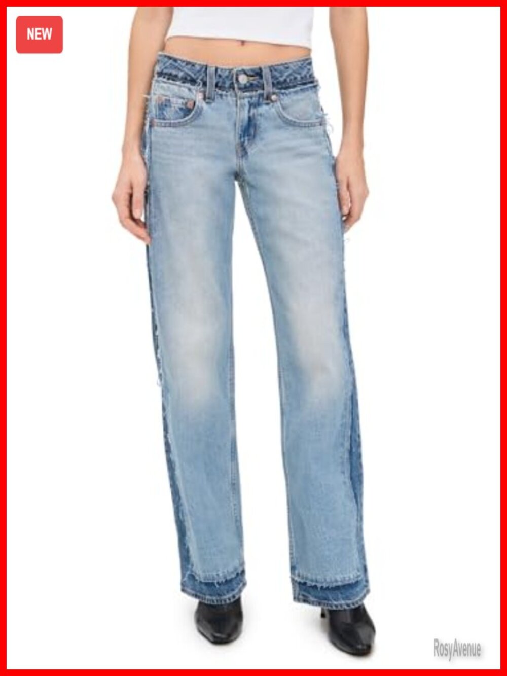Levi's Low Loose Deconstructed Wide Leg Jeans Button Fly